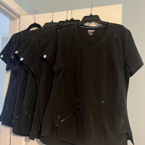 Women's Large Scrub tops lot of 5